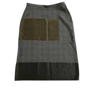 Bruuns Bazaar Danish Made Wool Silk Asymmetrical Green Skirt Size 8